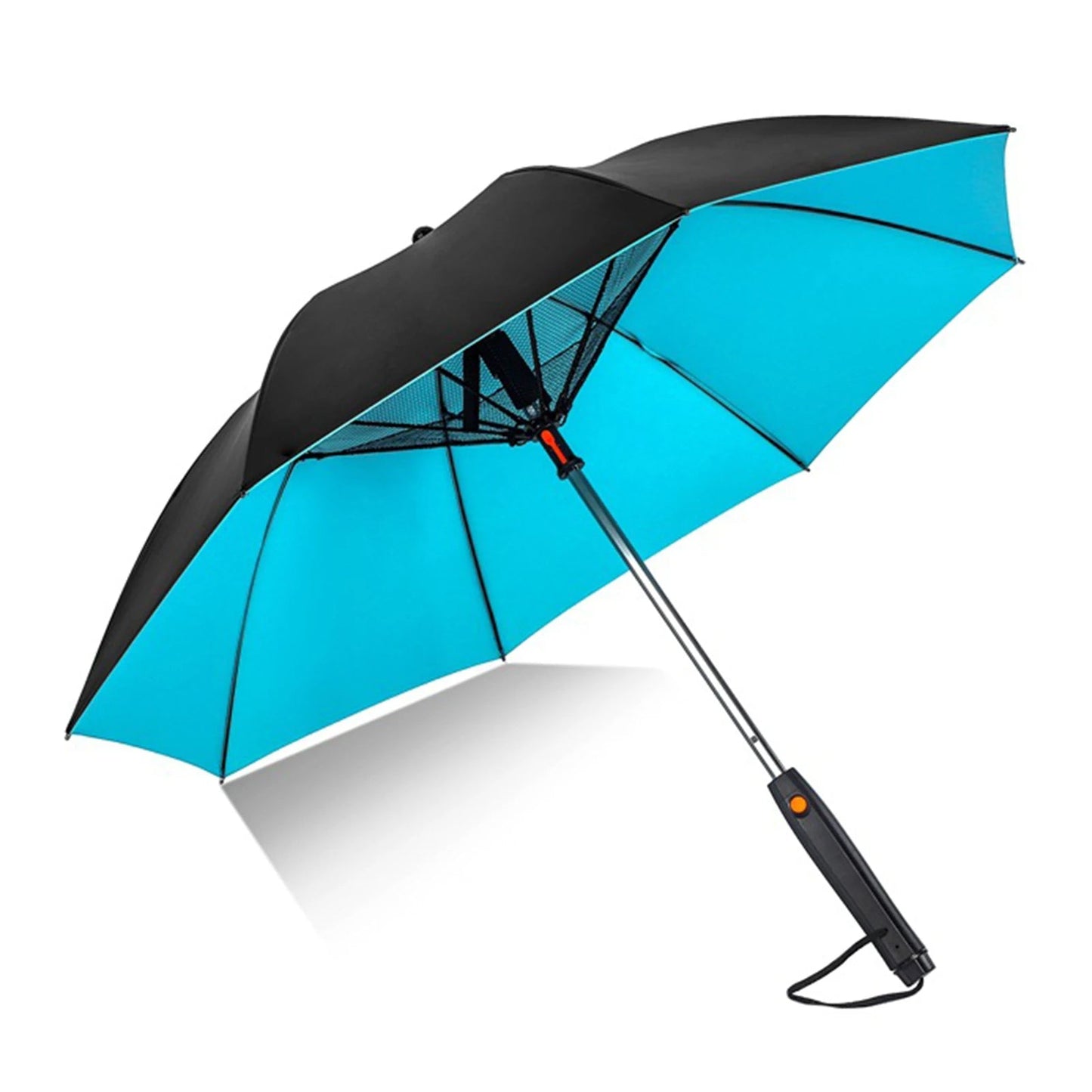 Tragbarer Regenschirm mit Ventilator und Nebel