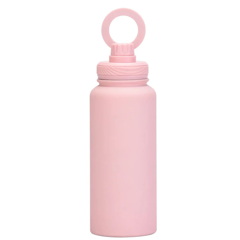 Isolierte Wasserflasche mit Telefonhalterung