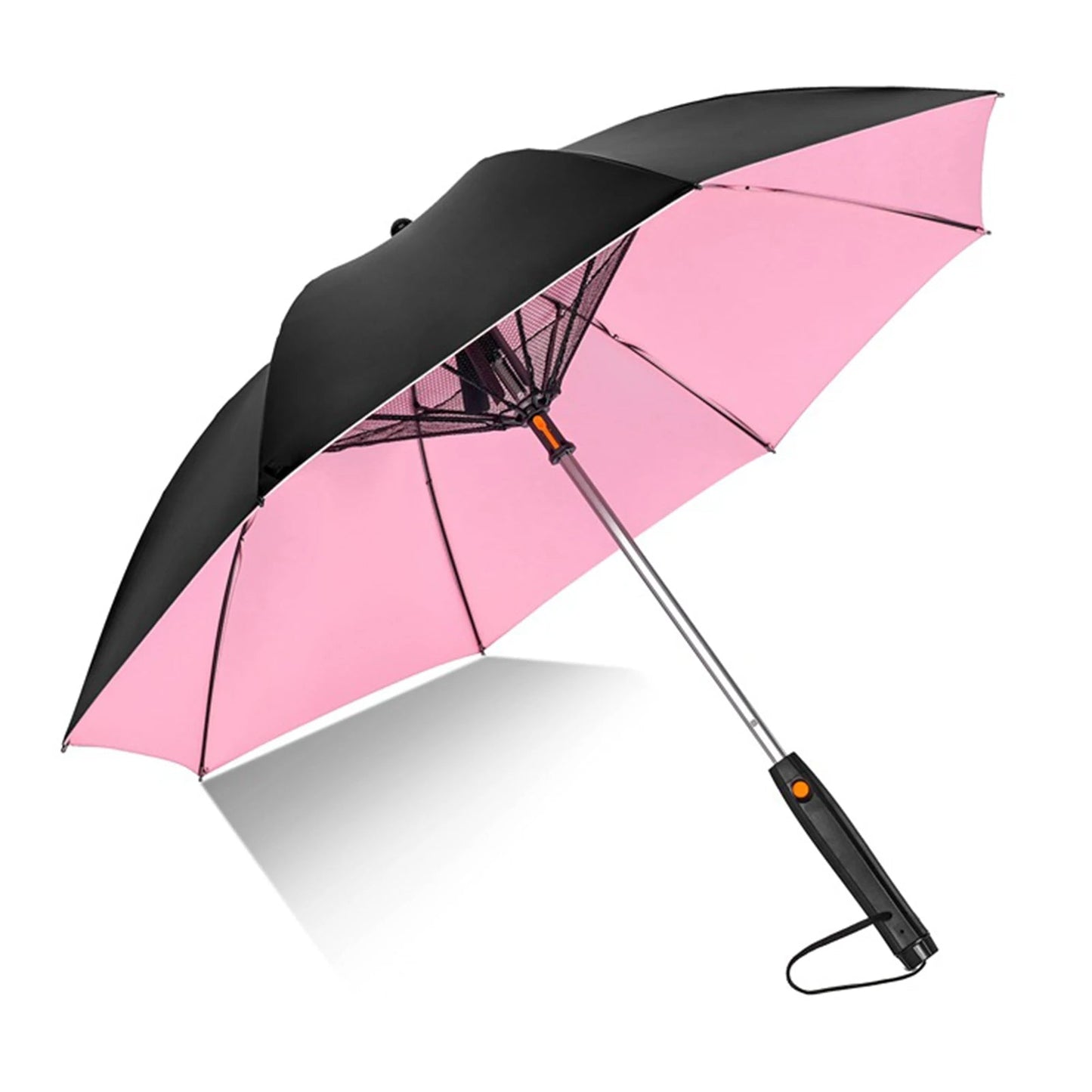 Tragbarer Regenschirm mit Ventilator und Nebel