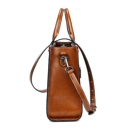Women's Oil Waxed Leather Handbag