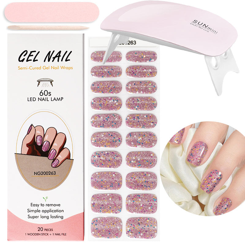Gel-Nagelfolien mit UV-Lampen-Set