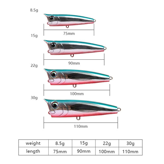 Popper Fishing Lure Hard Bait 8.5-30g