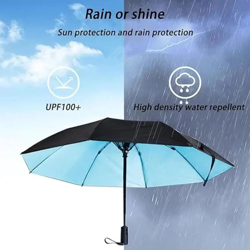 Tragbarer Regenschirm mit Ventilator und Nebel