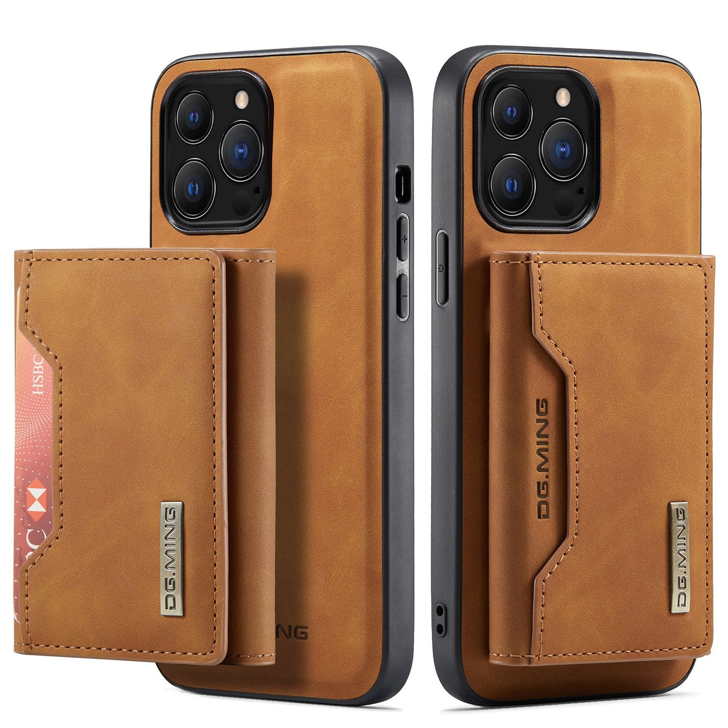 2-in-1 abnehmbare iPhone-Lederhülle, Brieftasche und Kartenhalter