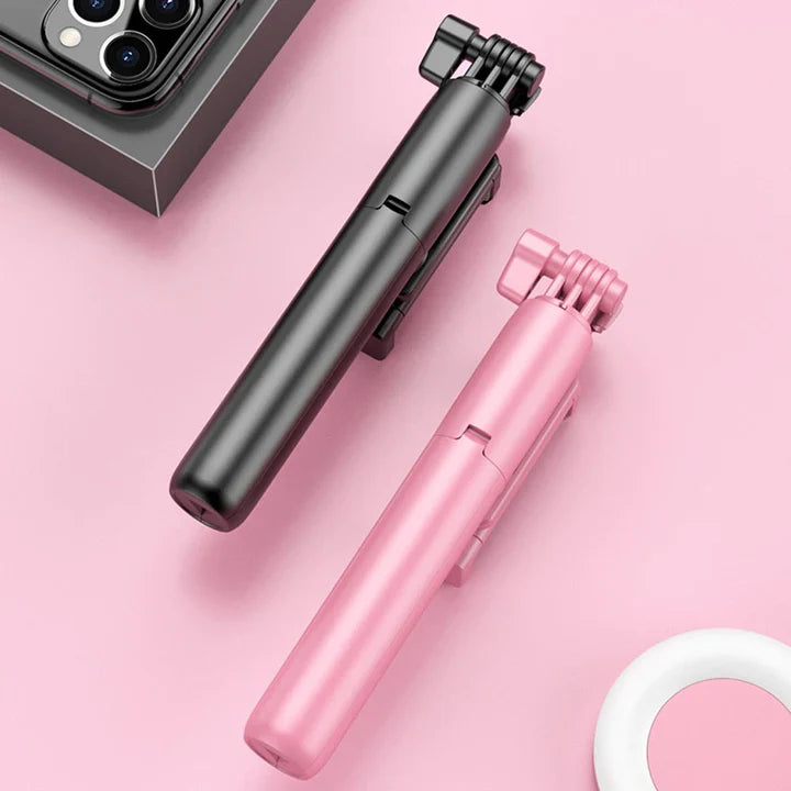 Tragbarer Selfie-Stick mit Stativ und Licht