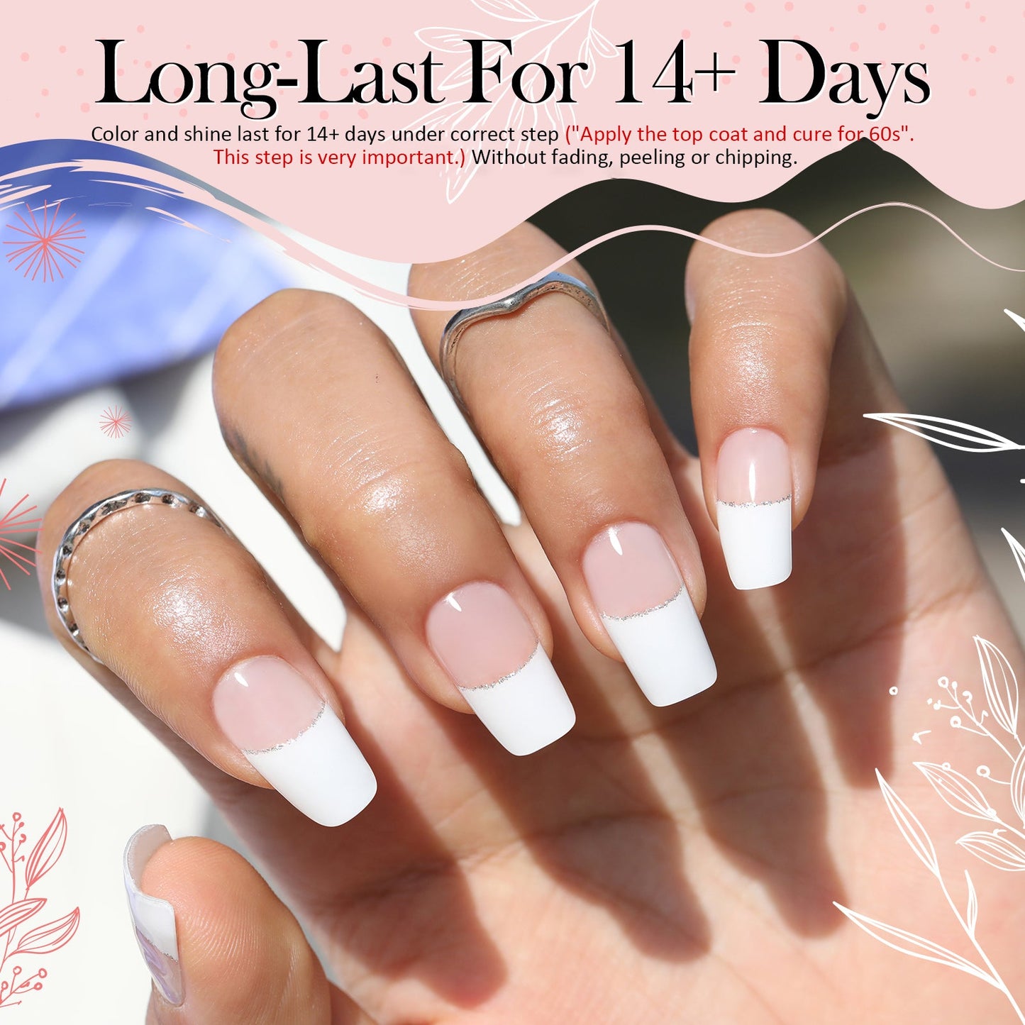 Gel-Nagelfolien mit UV-Lampen-Set