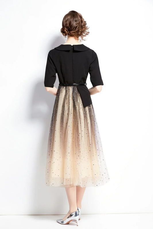 Gradient Champagne Formal Evening Dress