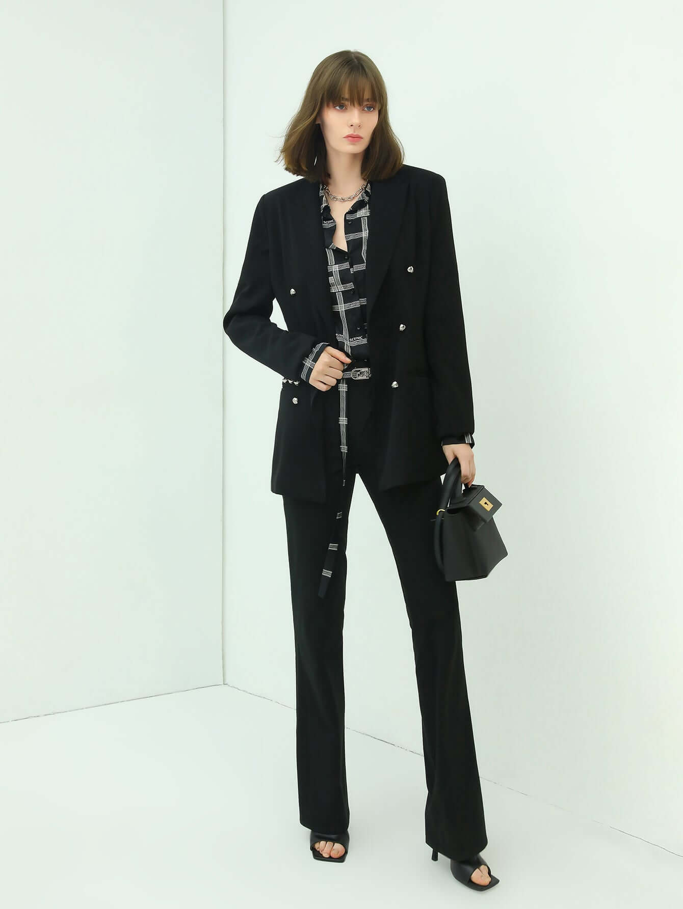 Black High-Waisted Flare Pants-1