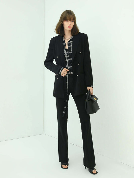 Black High-Waisted Flare Pants-1