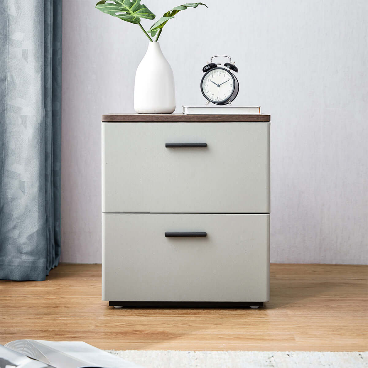 Cappuccino 2 Drawer Taupe Bedside Table-0