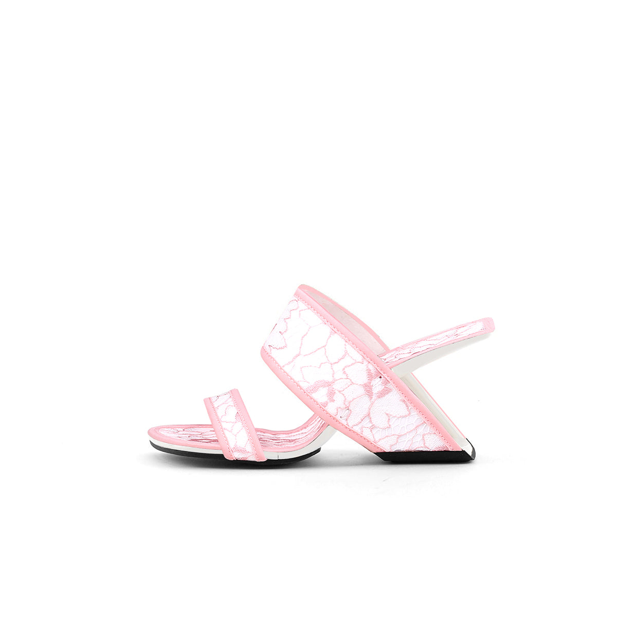 Floral Lace Square Toe Mules-6