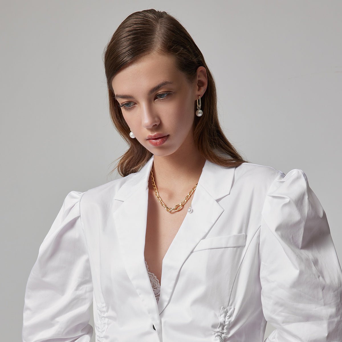 French Lady Gold Earrings-2