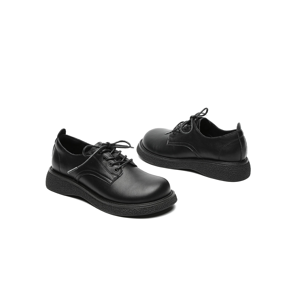 Low Cut Black Leather Shoes-3