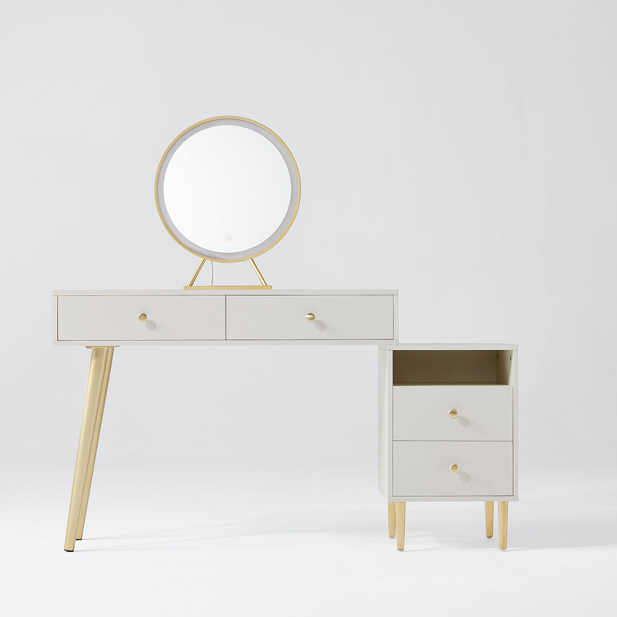 Luxury Dressing Table with Ivory Stool Set-3