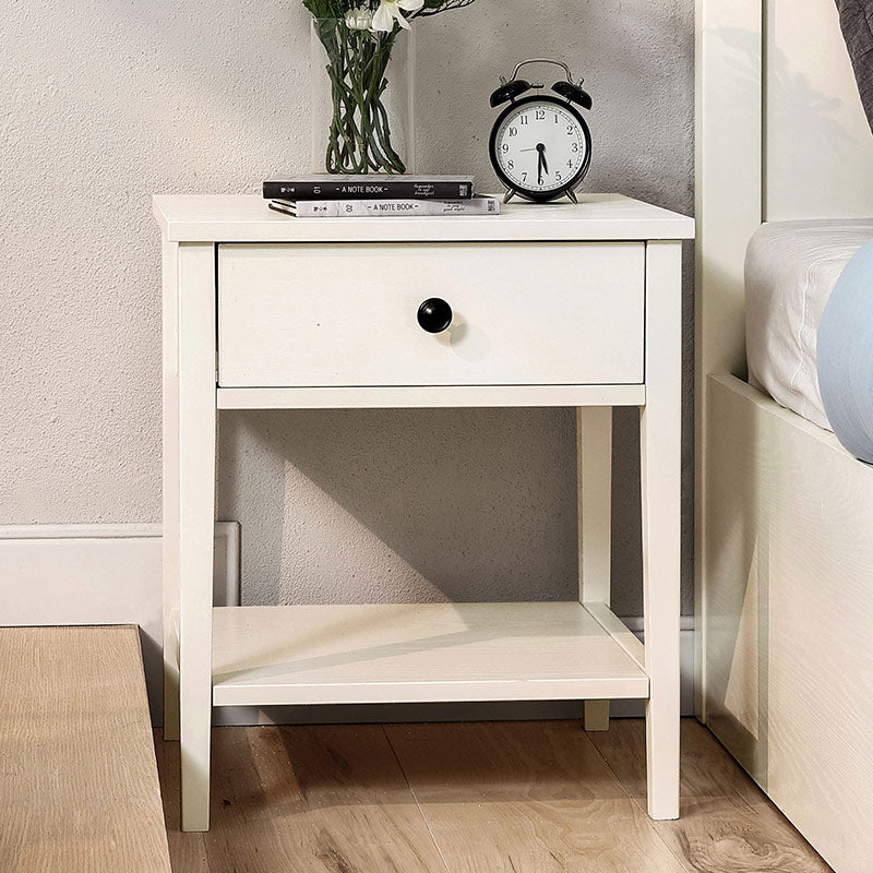 Minimalist Cream Storage Bedside Table-0