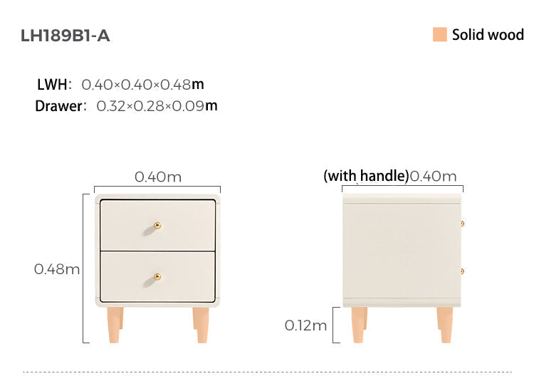 Nordic Modern Minimalist White Bedside Table for Children-1