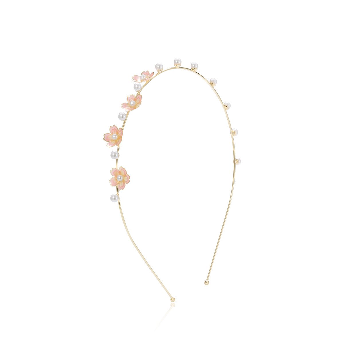 Pearl-embellished Cherry Blossom Pink Headband-0