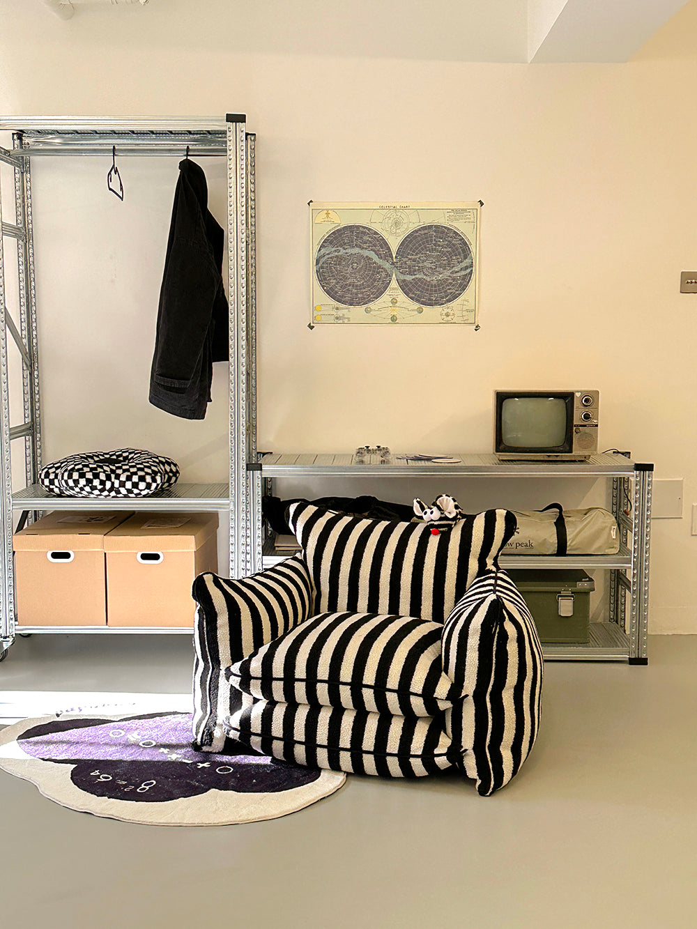 Playful Mind Striped Lazy Sofa Chair-3