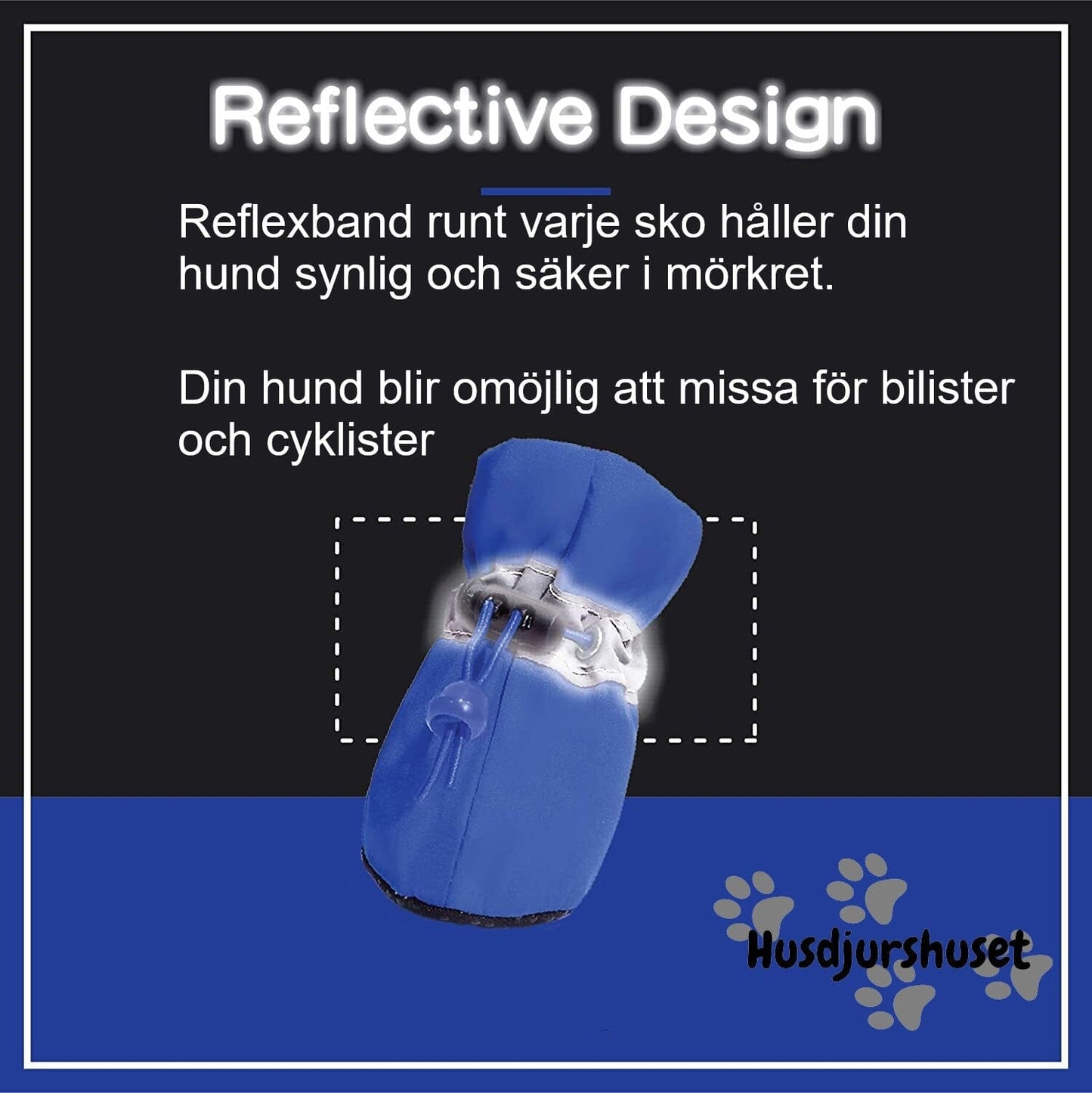 Reflektiva vadderade hundskor (4 skor)