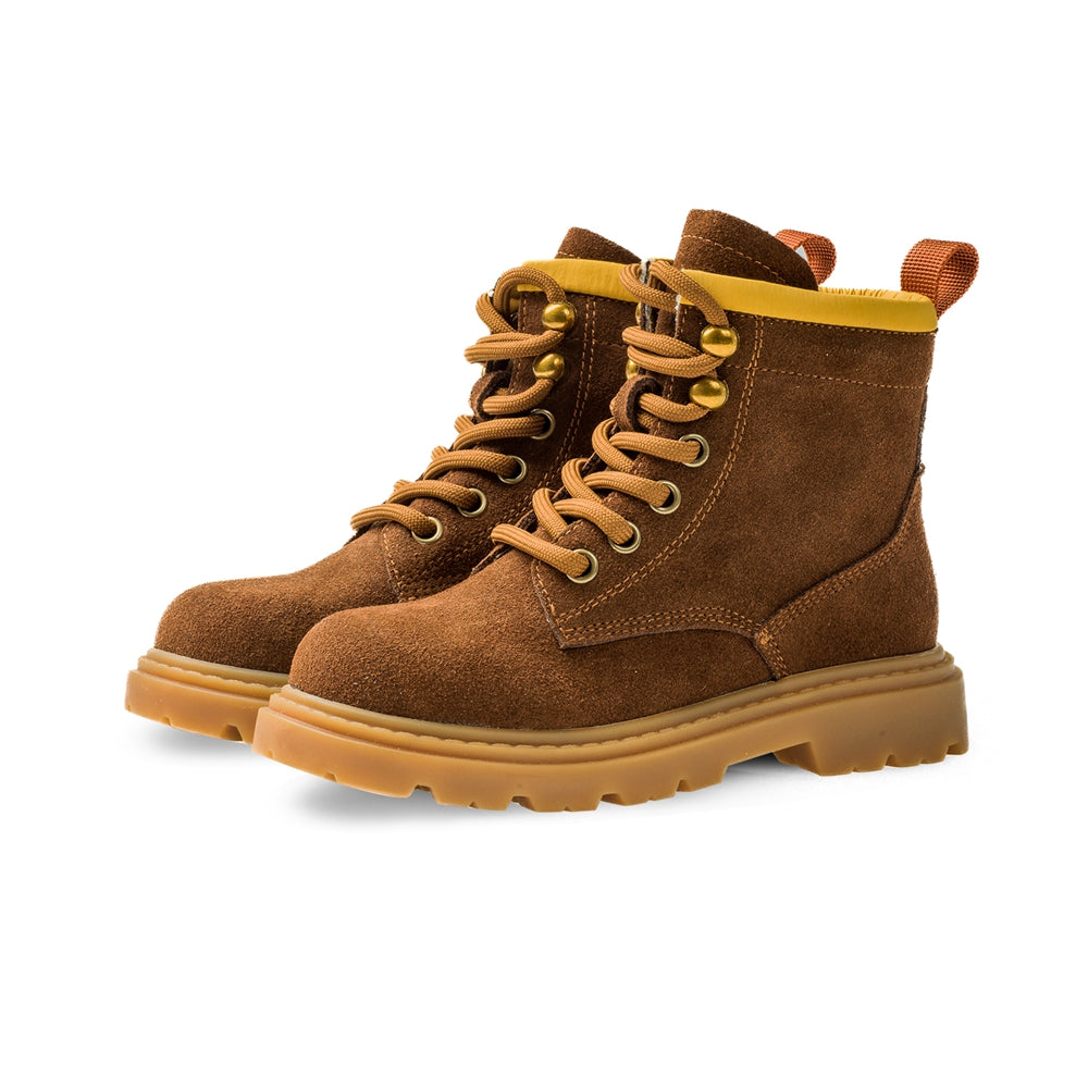 Side Zip Kids Suede Trucker Boots-2