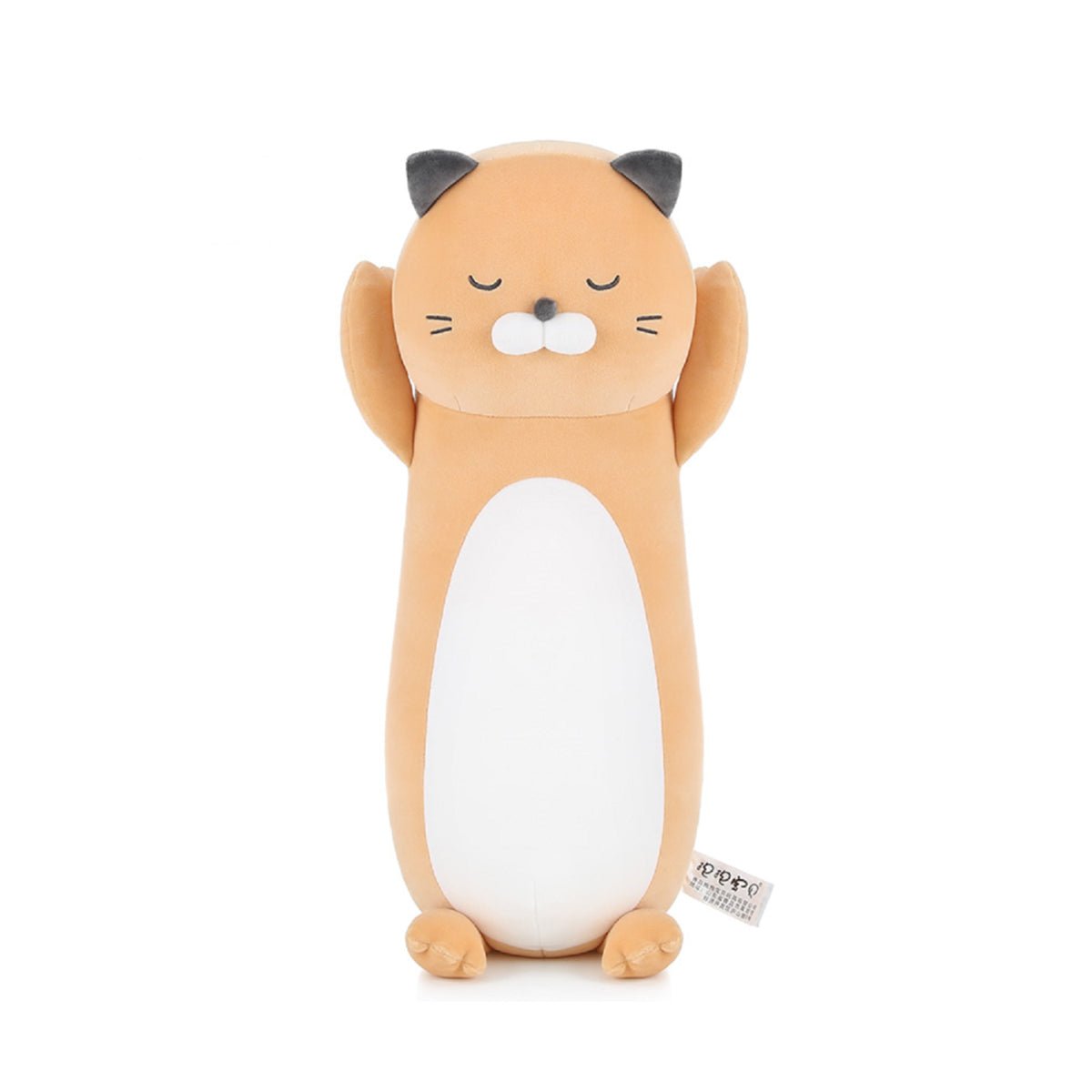 Sleepy Cat Long Cushion Orange Stuffed Plush Toy-0