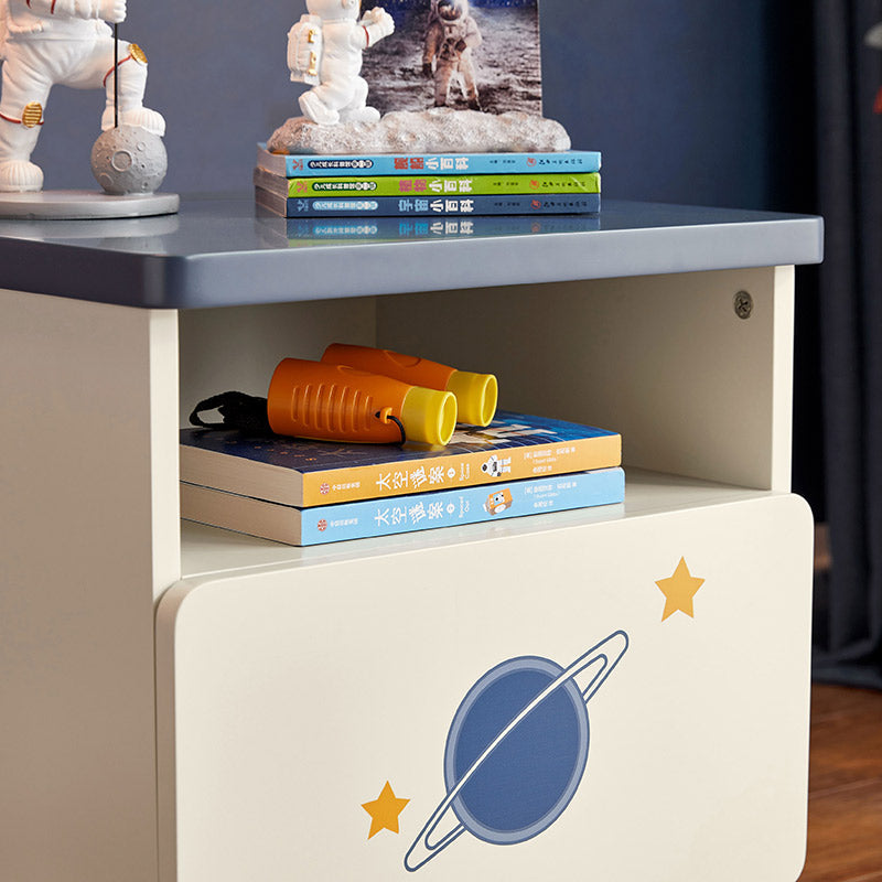 Space Boy Navy and White Bedside Table-4
