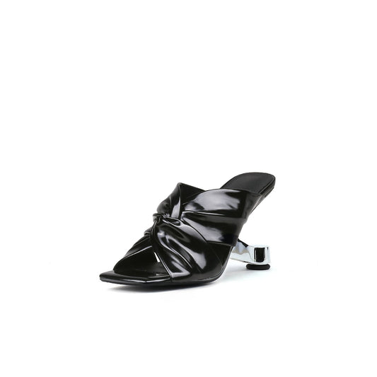 Square Toe Bow Mules-1
