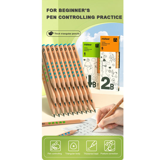 Thick Triangular Pencils - HB 30pcs-1