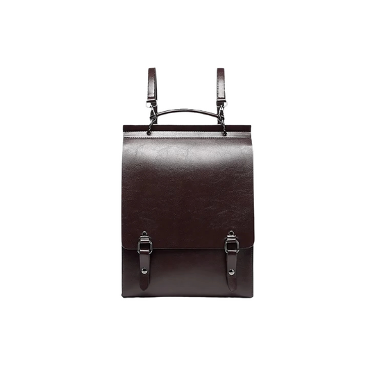 Ryggsäck i äkta läder, justerbara axelremmar