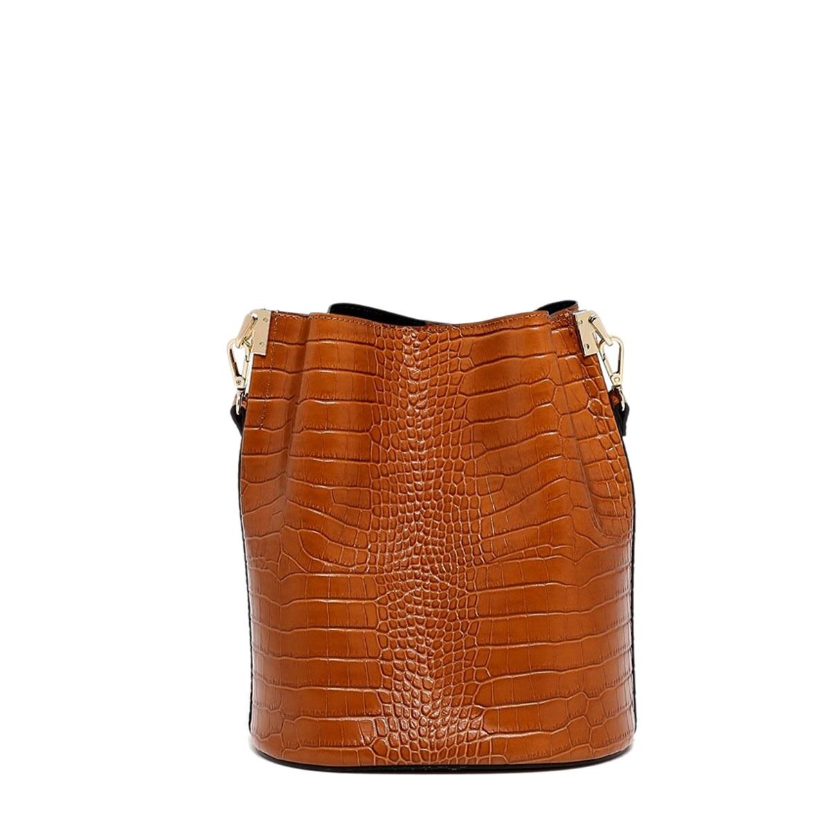 Handväska Maison Heritage Brun Croco Camel