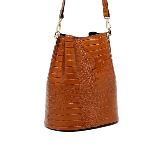 Handväska Maison Heritage Brun Croco Camel