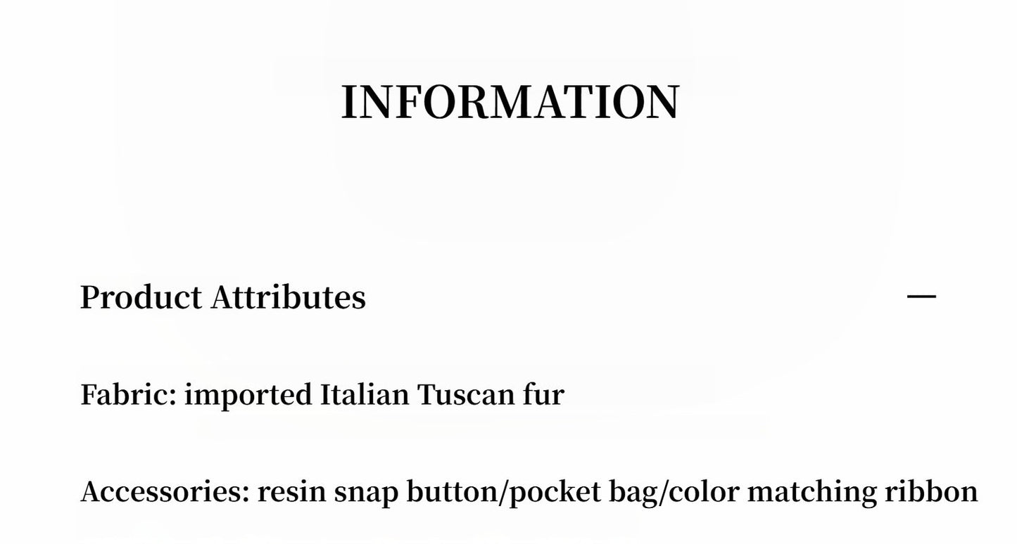"Autumn Exclusive" Imported Tuscan sheepskin short lapel fur coat