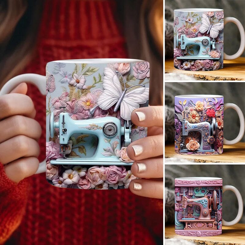 3D mugg för syälskaren - Mugg med symaskin