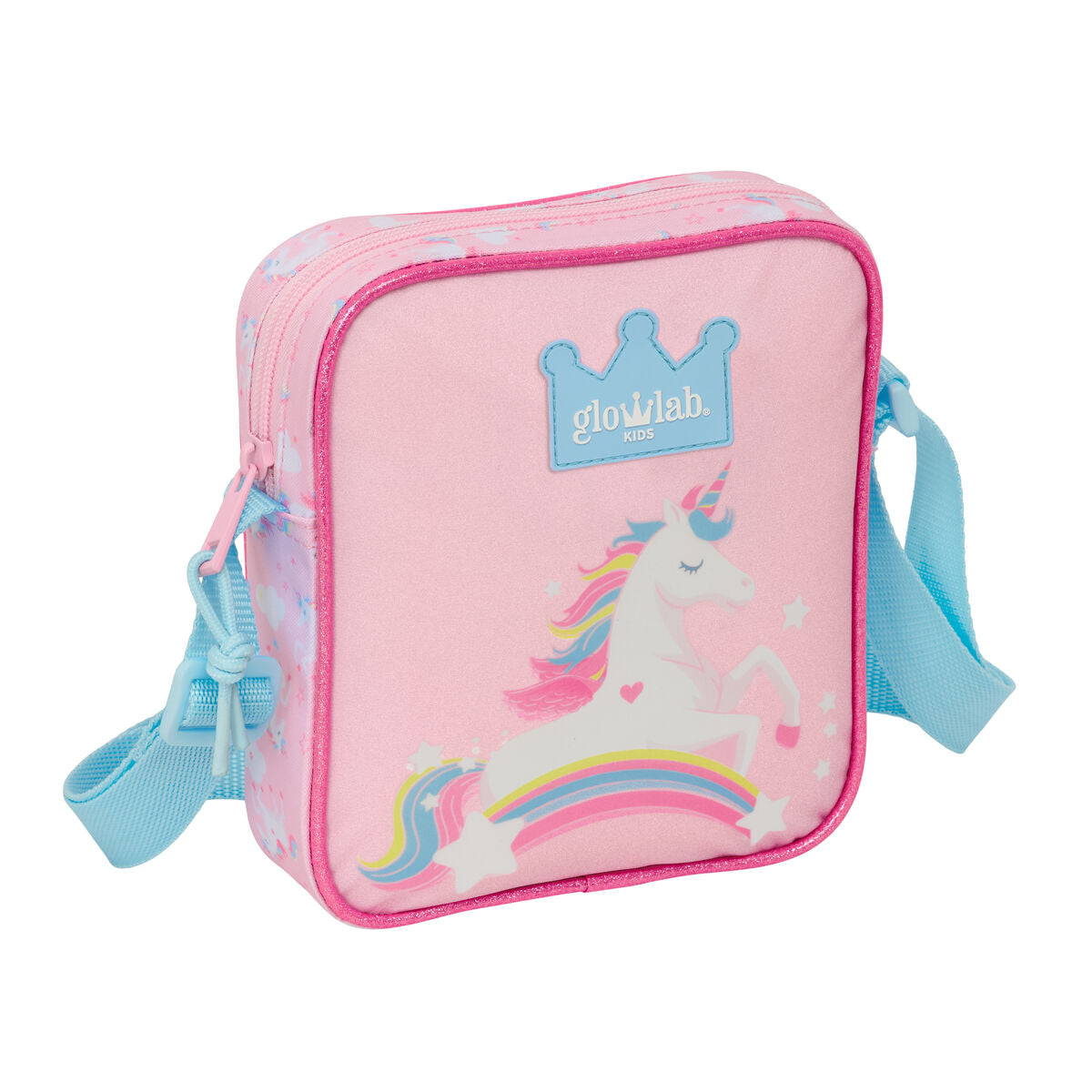 Axelväska Glow Lab för barn, rosa, justerbar rem