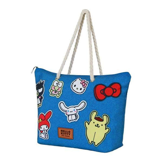 Strandväska Hello Kitty, blå, lätt och rymlig
