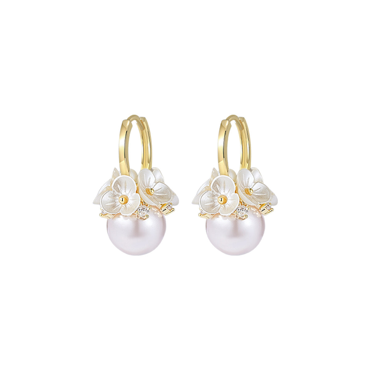 Fairy Bloom Sphere Gold Earrings-0