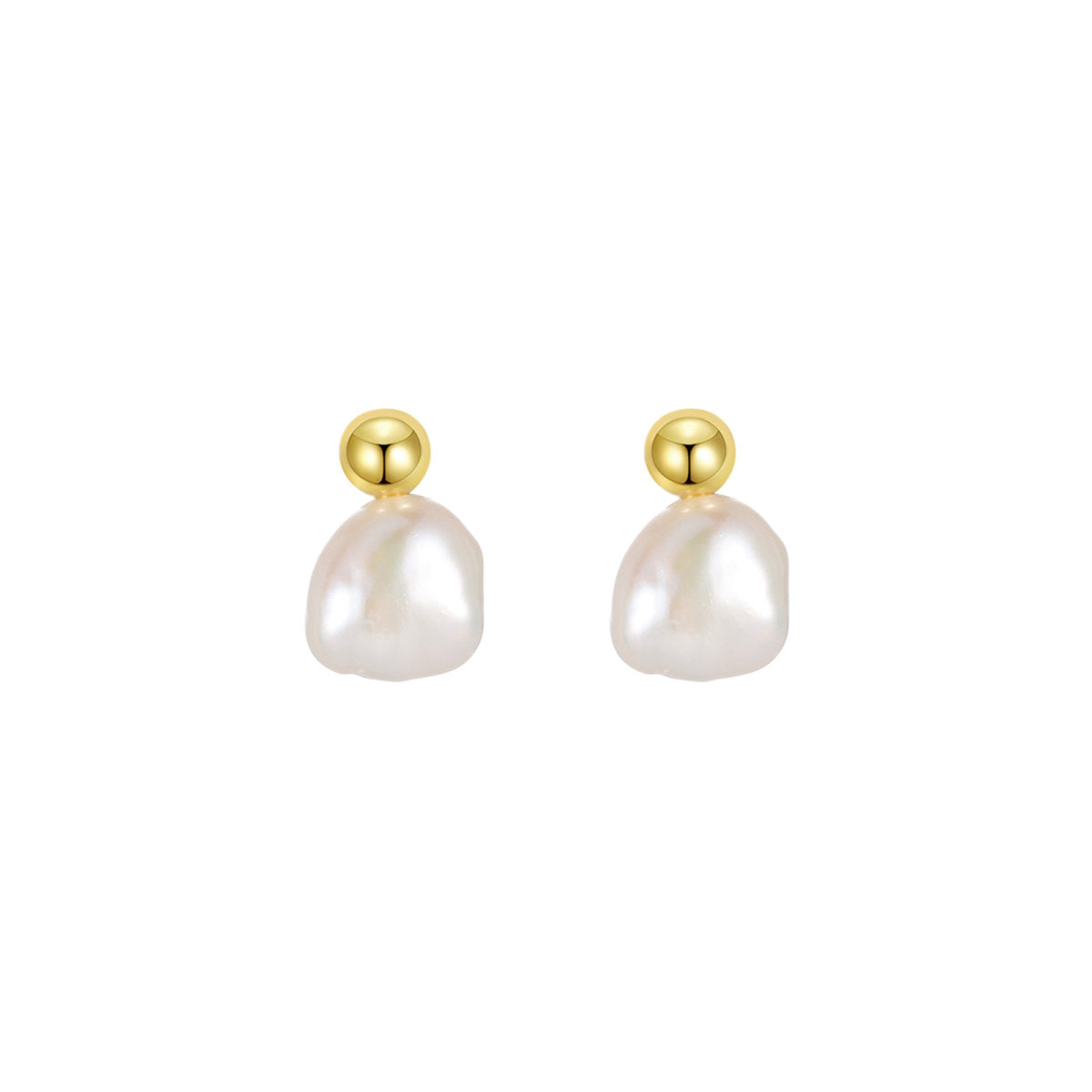 Dumbell Studs Gold Earrings-0
