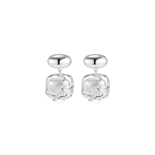 Moonlight Forest Dangle Silver Earrings-0