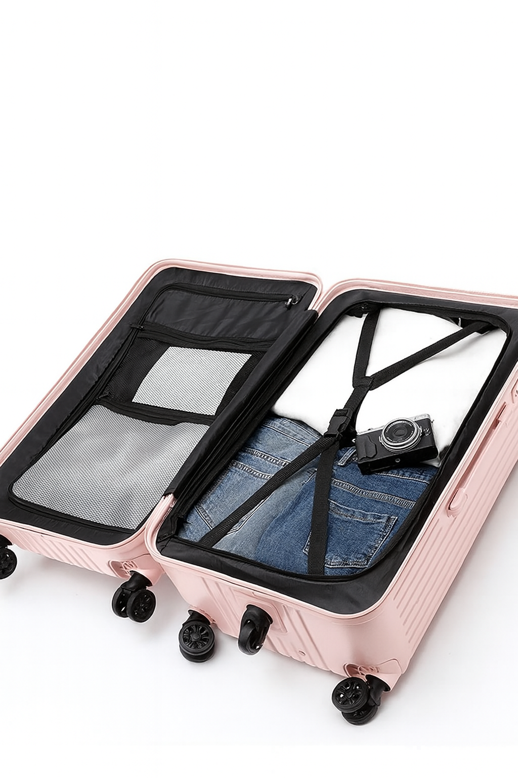 Resväska med kodlås, 360° roterande hjul