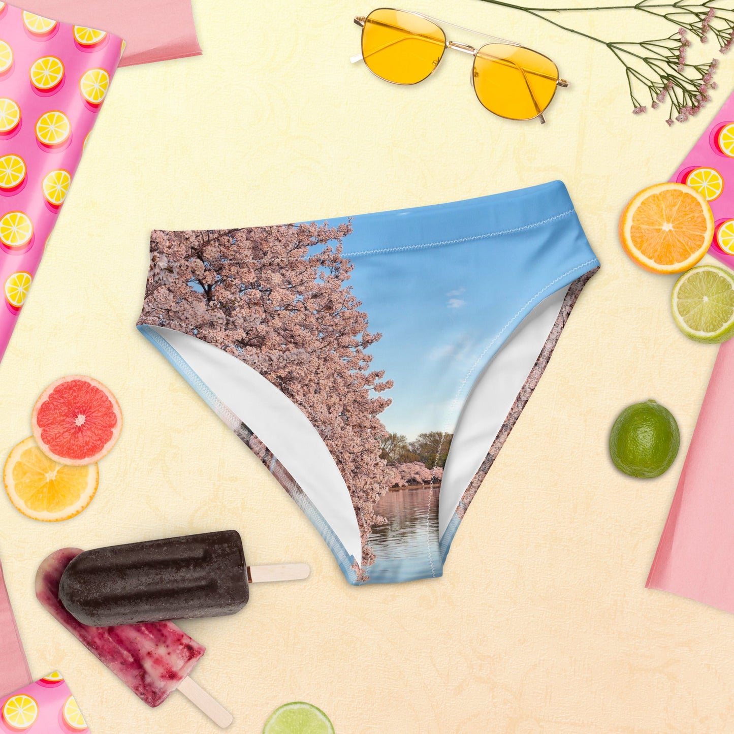 Recycled high-waisted bikini bottom