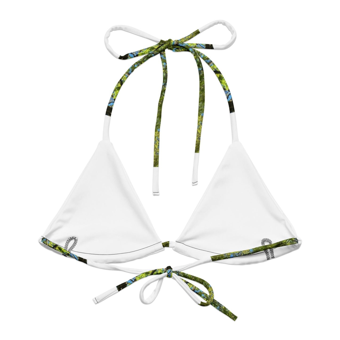 All-over print recycled string bikini top
