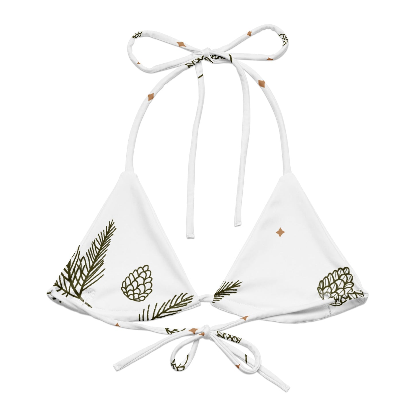 All-over print recycled string bikini top