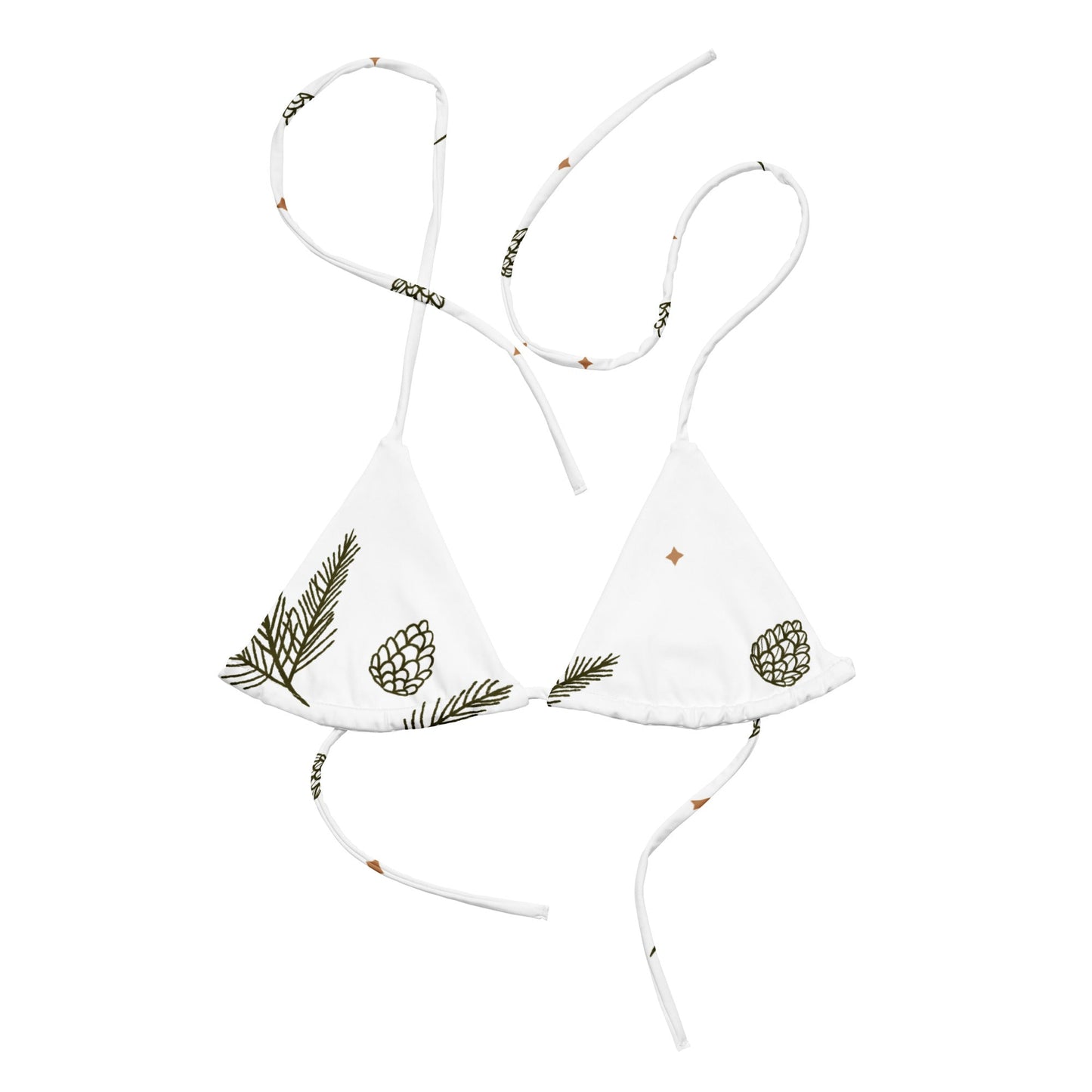 All-over print recycled string bikini top