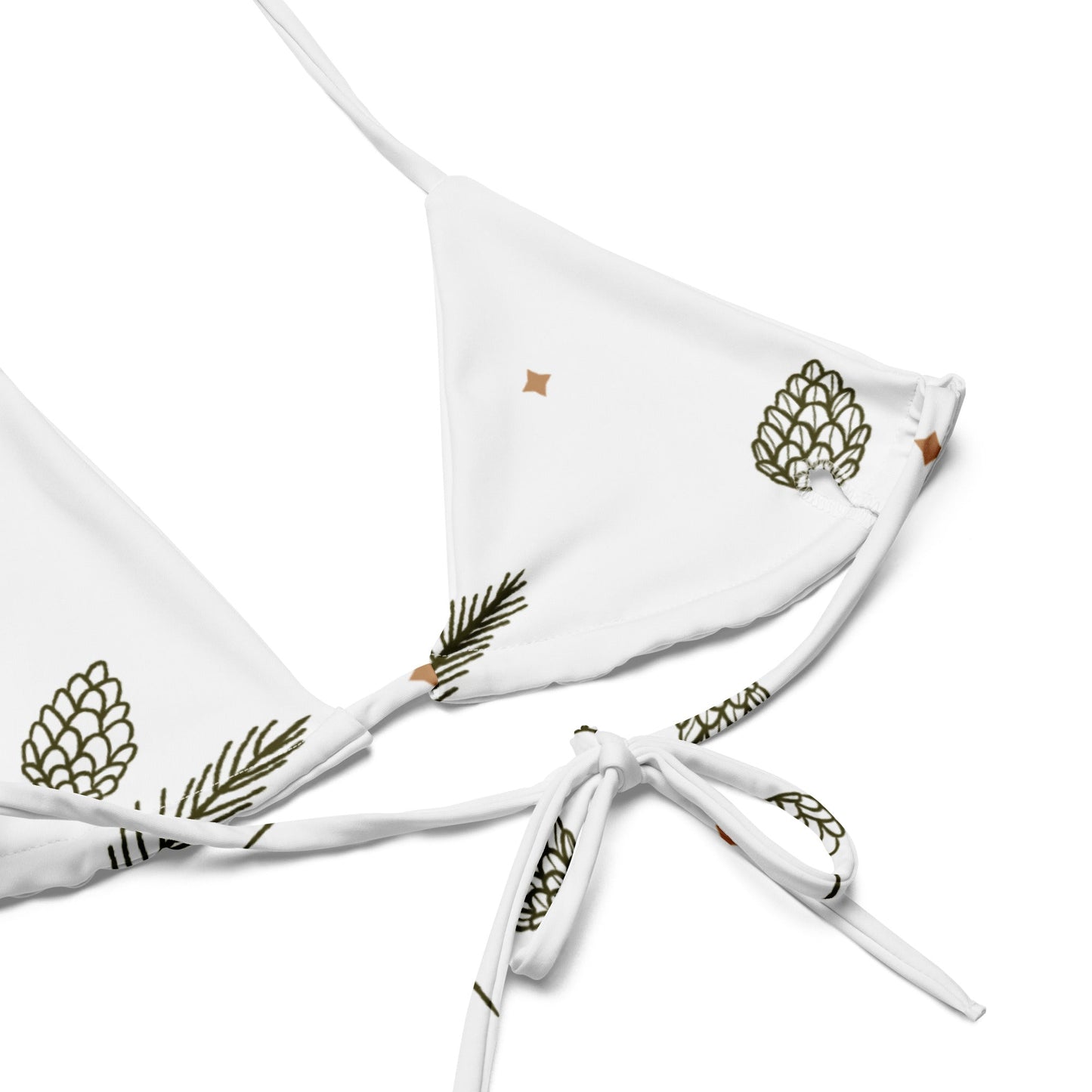 All-over print recycled string bikini top