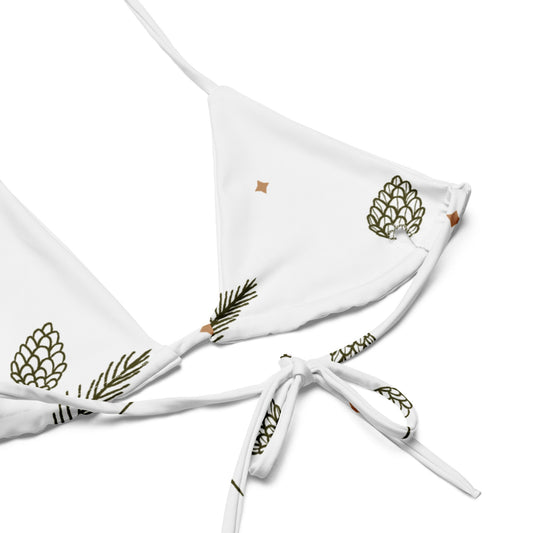 All-over print recycled string bikini top