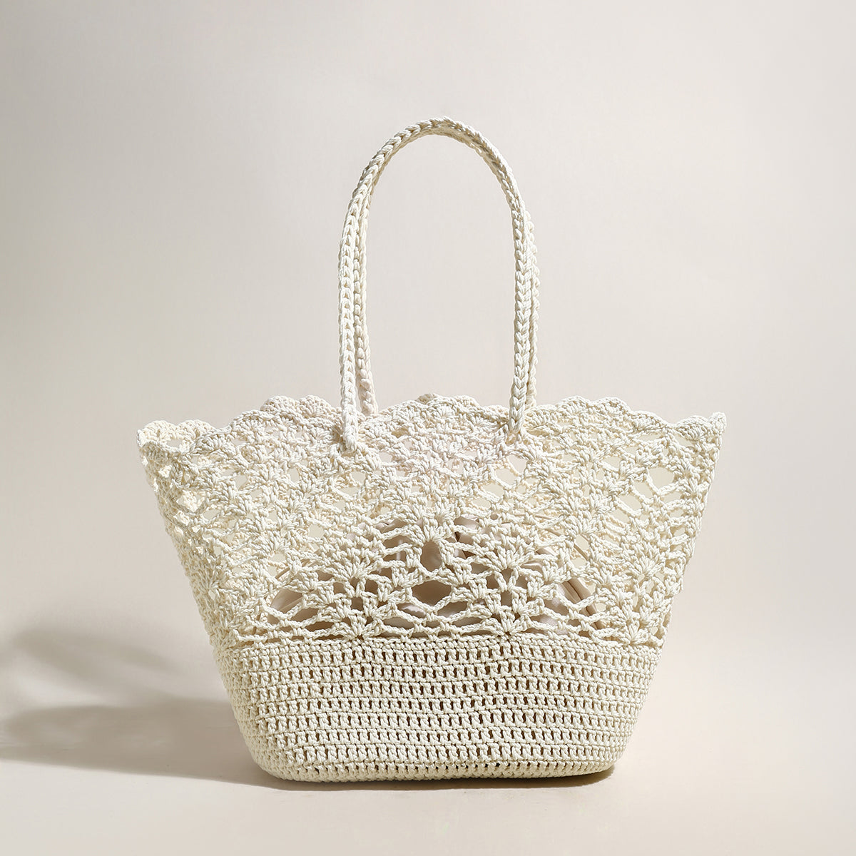 Beach Floral  Crochet Tote Bag-3