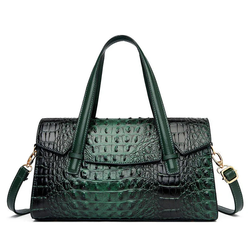 Soft Leather Fashionable Handbag With Large Capacity & Shoulder Strap