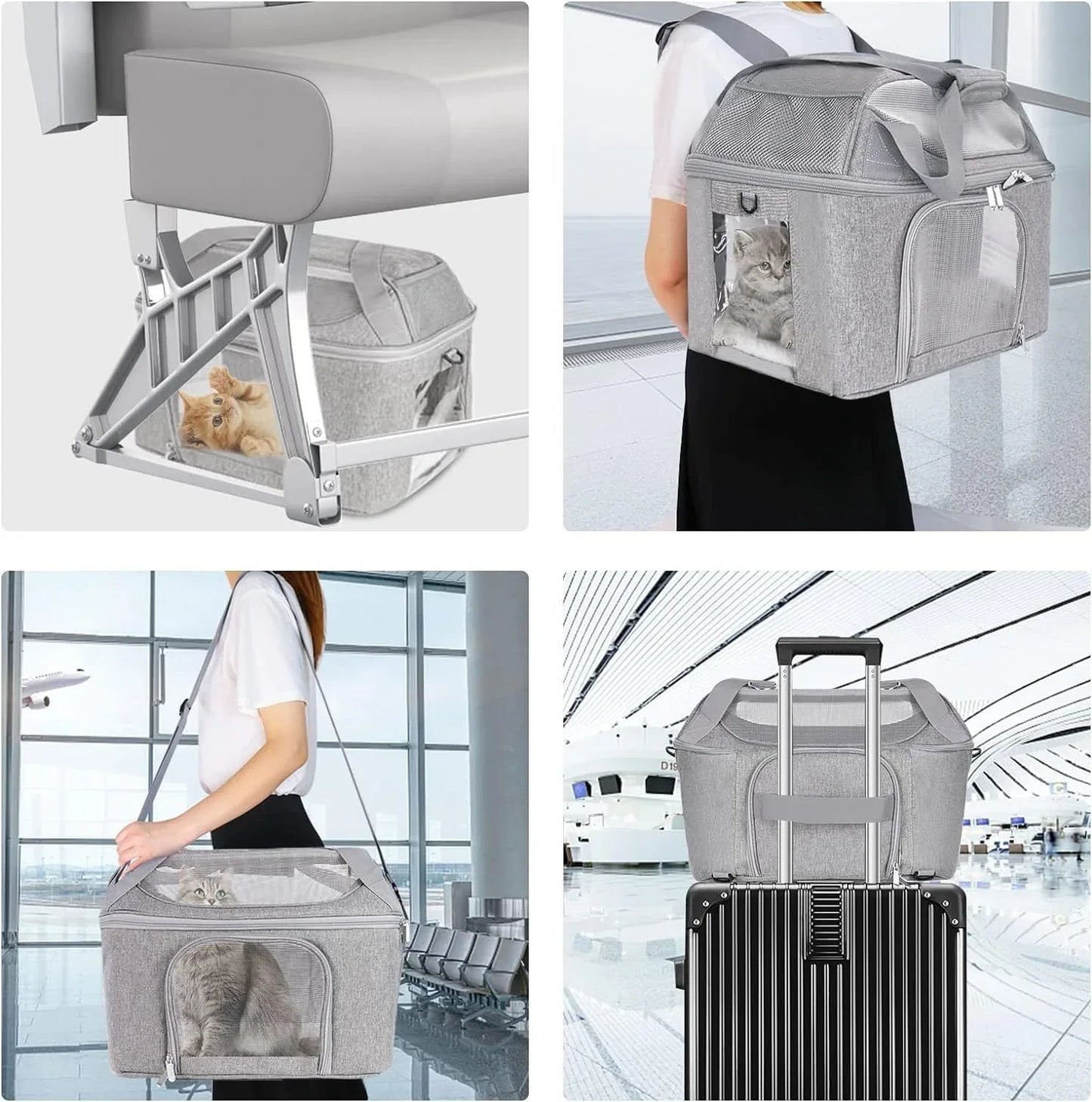 Breathable Transparent Carrier Backpack Handbag Shoulder Bag In One For Cats Dogs Pets