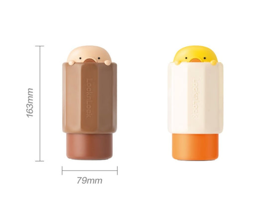 Cartoon Duckie Kids Soft Straw 300ml Yellow Leak Proof Insulated Water Bottle-2