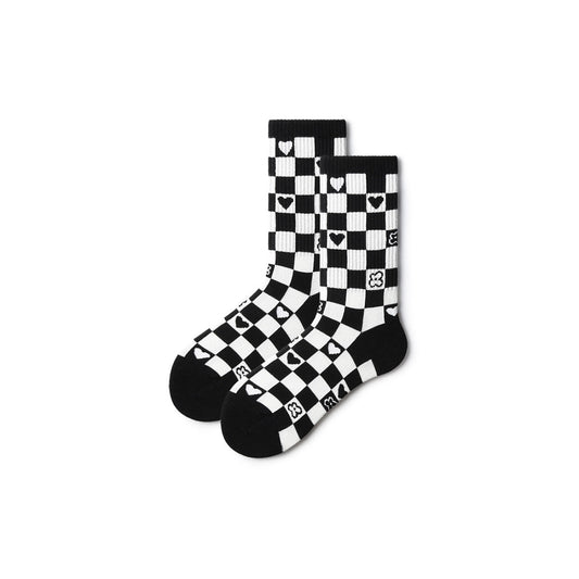 Checkboard Love All-season Unisex Crew Socks-0